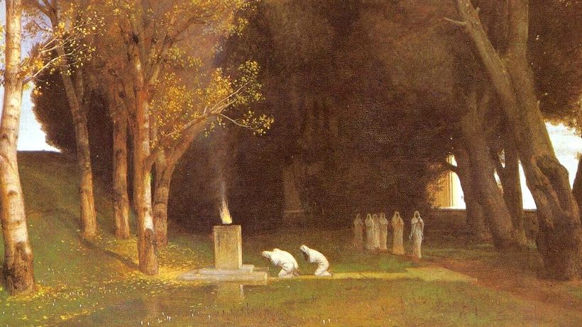 Die Kunst des Opfers: Arnold Böcklins "Heiliger Hain" (1882) © Arnold Böcklin/Wikimedia Commons